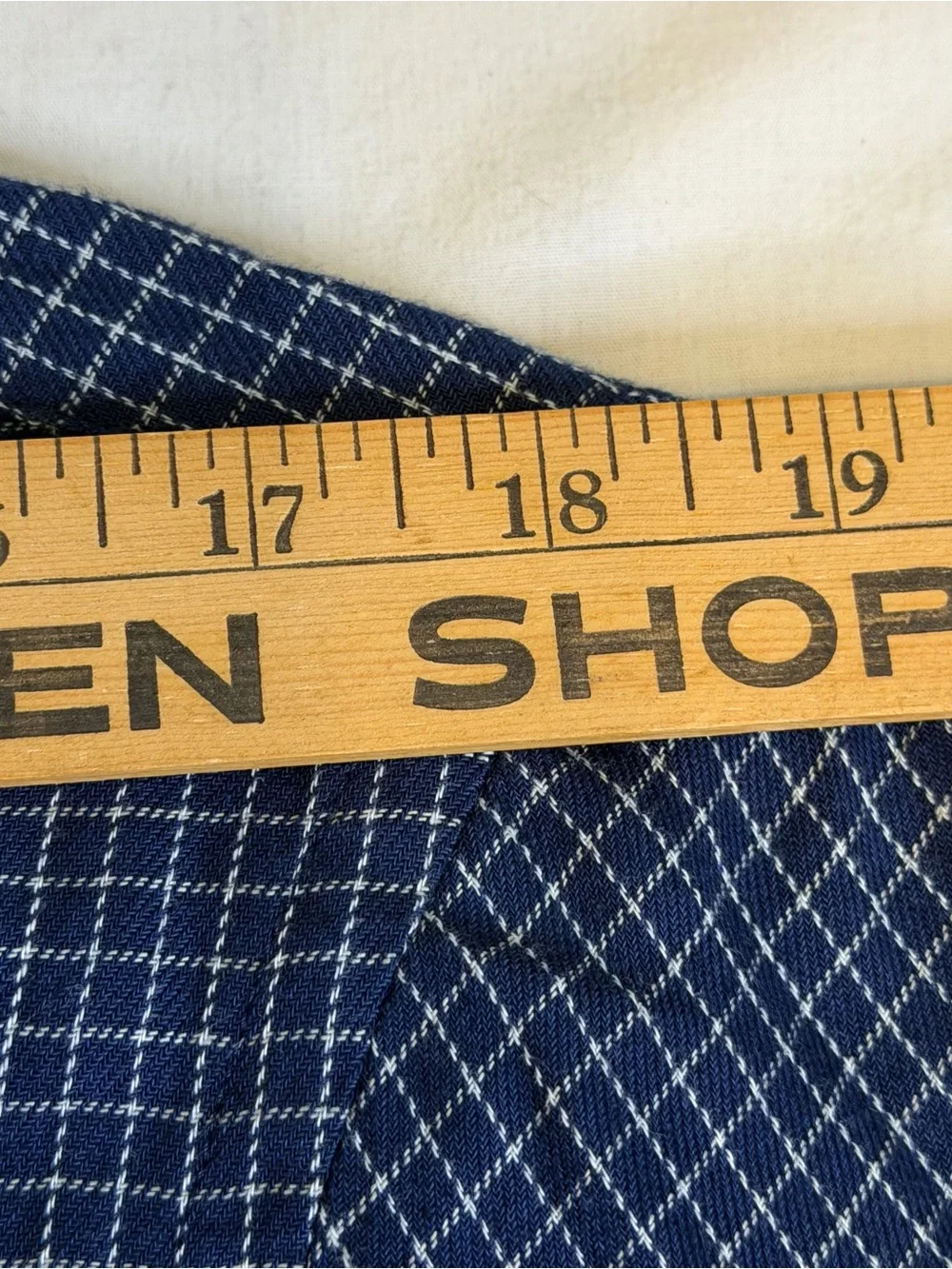 Banana Republic Navy Blue Check Short Sleeve Button-Down Slim Shirt Size L